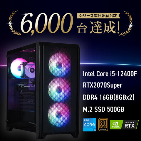 UNF2070SC5-V4R (i5-12400F/16GB/RTX2070Super/M.2 500GB/Windows11 Home)