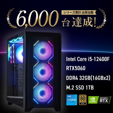 UNF5060C5-V4EX(i5-12400F/32GB/RTX5060/M.2 1TB/Windows11 Home)