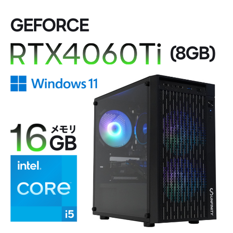 UNF4060Ti-V3S i5-12400F/16GB/RTX4060Ti/M.2 500GB/Windows11 Home