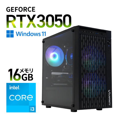 UNF3050-V3 i3-12100F/16GB/RTX3050(6GB)/M.2 500GB/Windows11 home