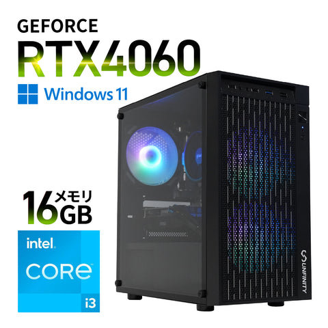 UNF4060-V3 i3-12100F/16GB/RTX4060/M.2 500GB/Windows11 home